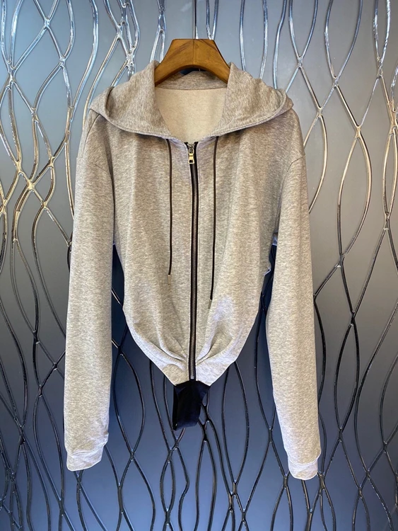 2022 new women fashion short romper with hood casual fashion coat 026