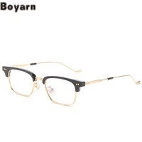 boyarn new korean retro square spectacle frame female punk nearsighted frame male personality net red concave shape flat lens