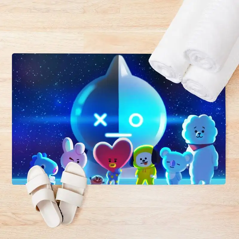 

Cute B-BT21 Bathroom Mat Kitchen Floor Mats Kitchen Floor Mats Can Be Customized