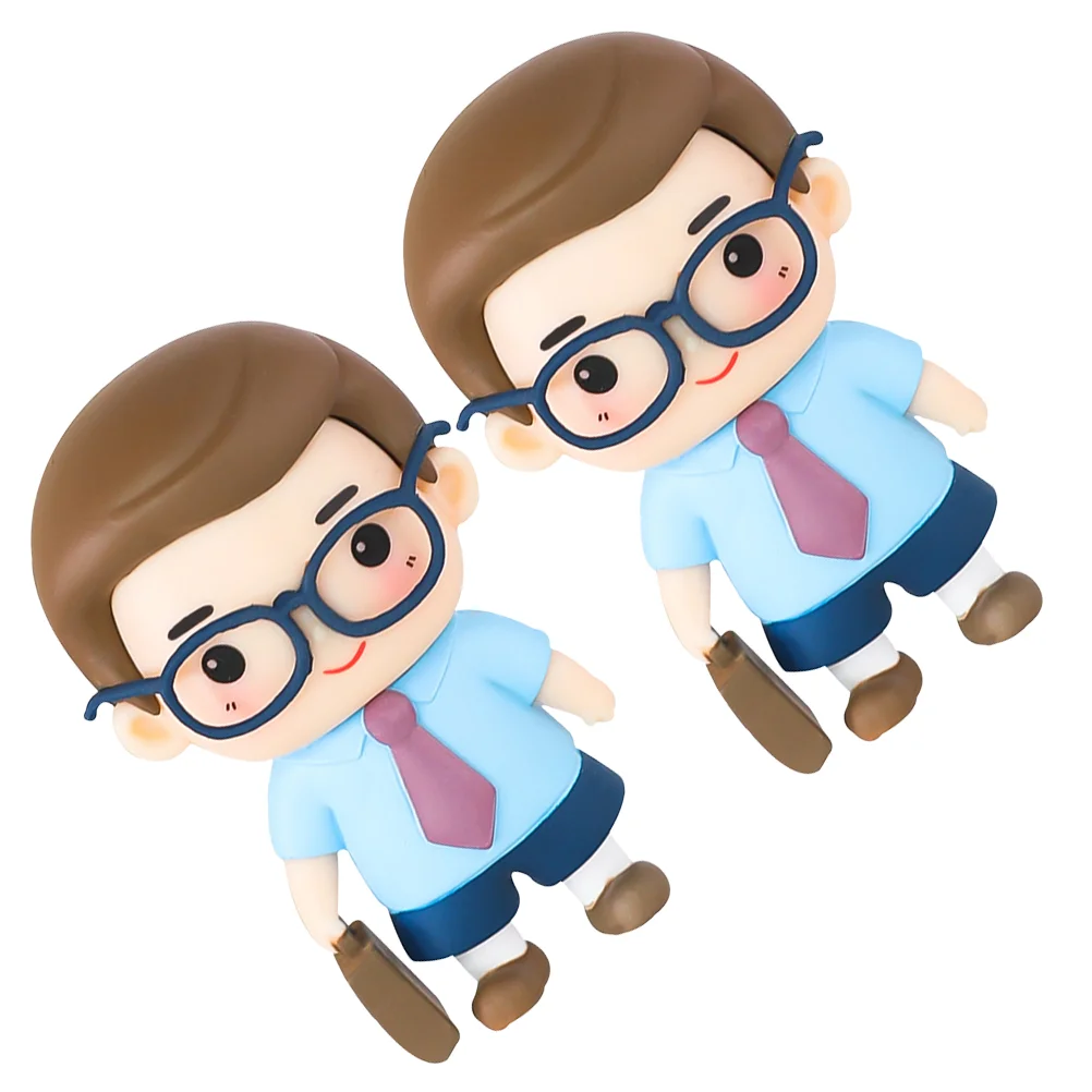 

2 Pcs Birthday Cake Inserts Decor Men Miniature Cartoon Cake Picks Cake Ornament Cake Decoration Paper Cup Kid Cupcake Topper