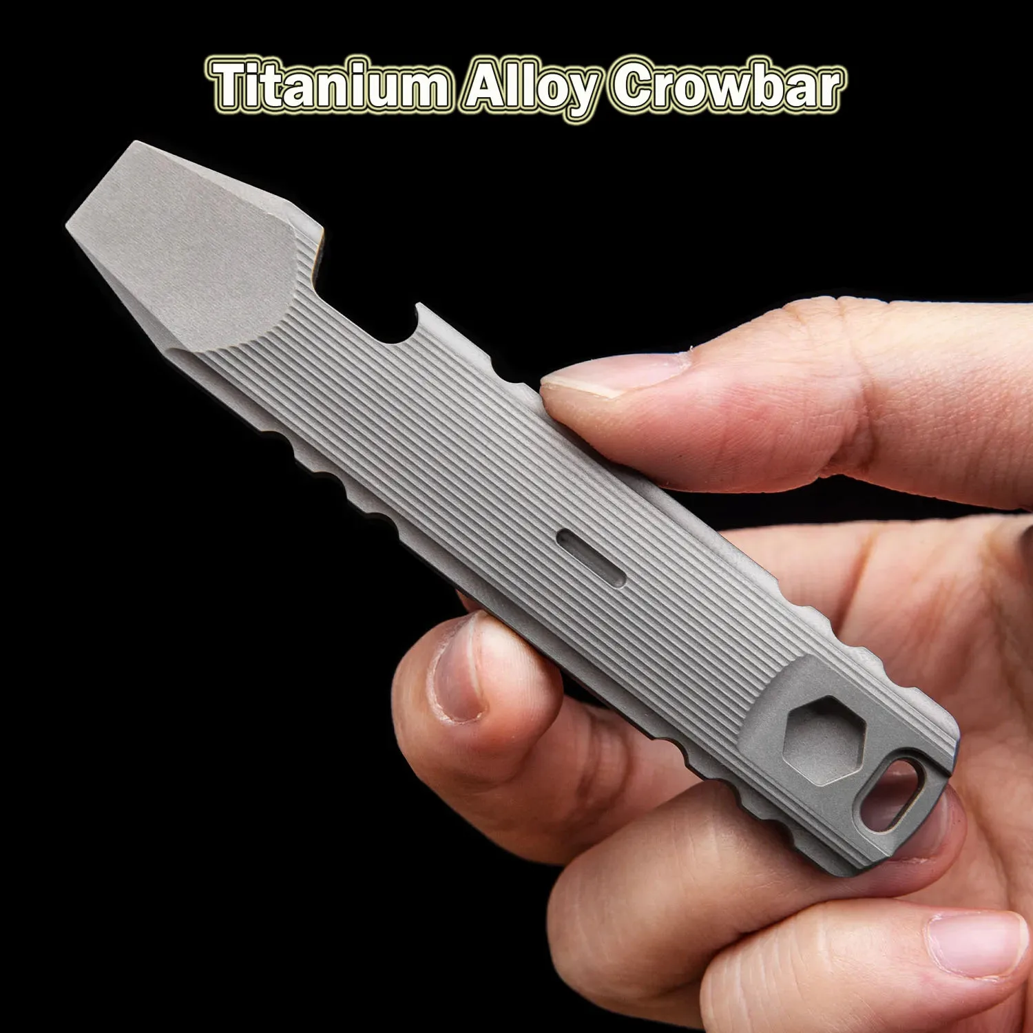 

9.4CM Titanium Alloy Crowbar Multifunctional Outdoor Camping Bottle Opener Tool EDC Metal Pry Bar New Nail Pryer