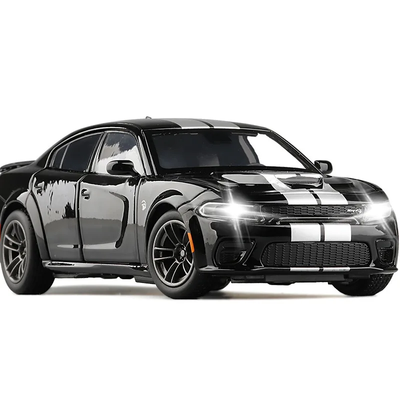 

1:32 Dodge Challenger SRT Hellcat Red Eye четырехдверный спортивный автомобиль модель автомобиля из сплава игрушка со звуком и светом в подарок