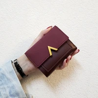 2022 new small womens wallets female purse coin pocket short folding pu leather card holder wallet ladies clutch money bag