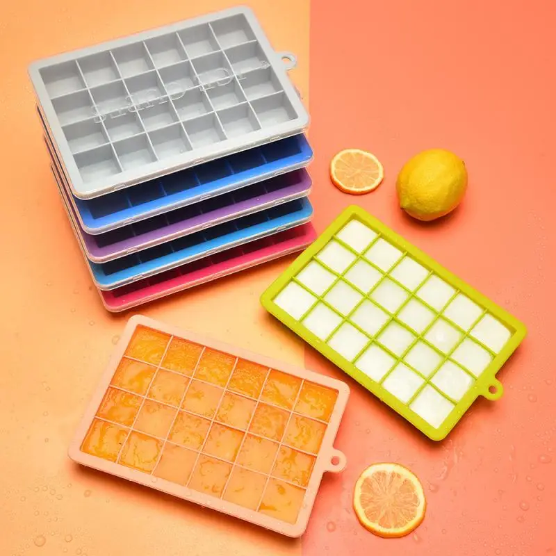 

24 Grid Ice Cube Mold Silicone Kitchen Bar Gadget Accessories Ice Cream Creative Chocolate Whiskey Cocktail with Lid Square New