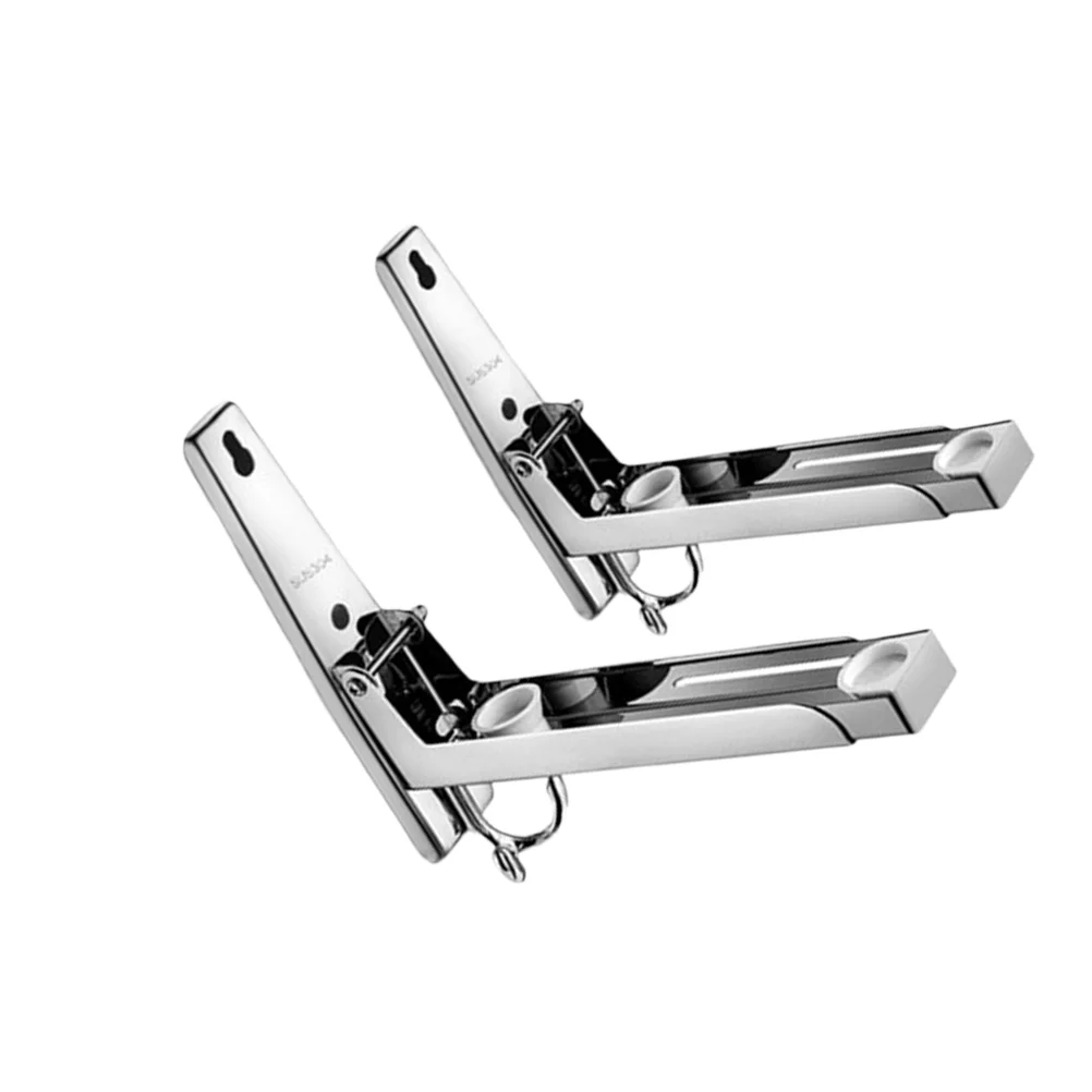 

2pcs Thicken Stainless Steel Support Frame Steel Foldable Stretch Shelf Rack Microwave Oven Wall Mount Bracket with Hook