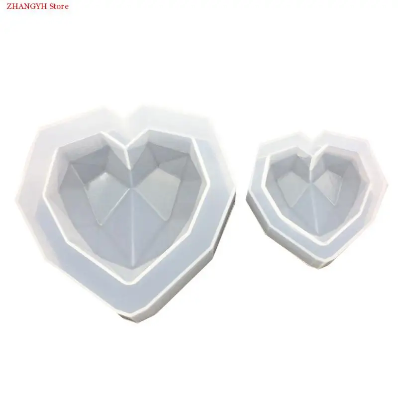 

Concrete Mould DIY Geometry Heart-shaped Mold High Mirror Gypsum Aromatherapy Car Decoration Handmade Silicone Mold Concrete