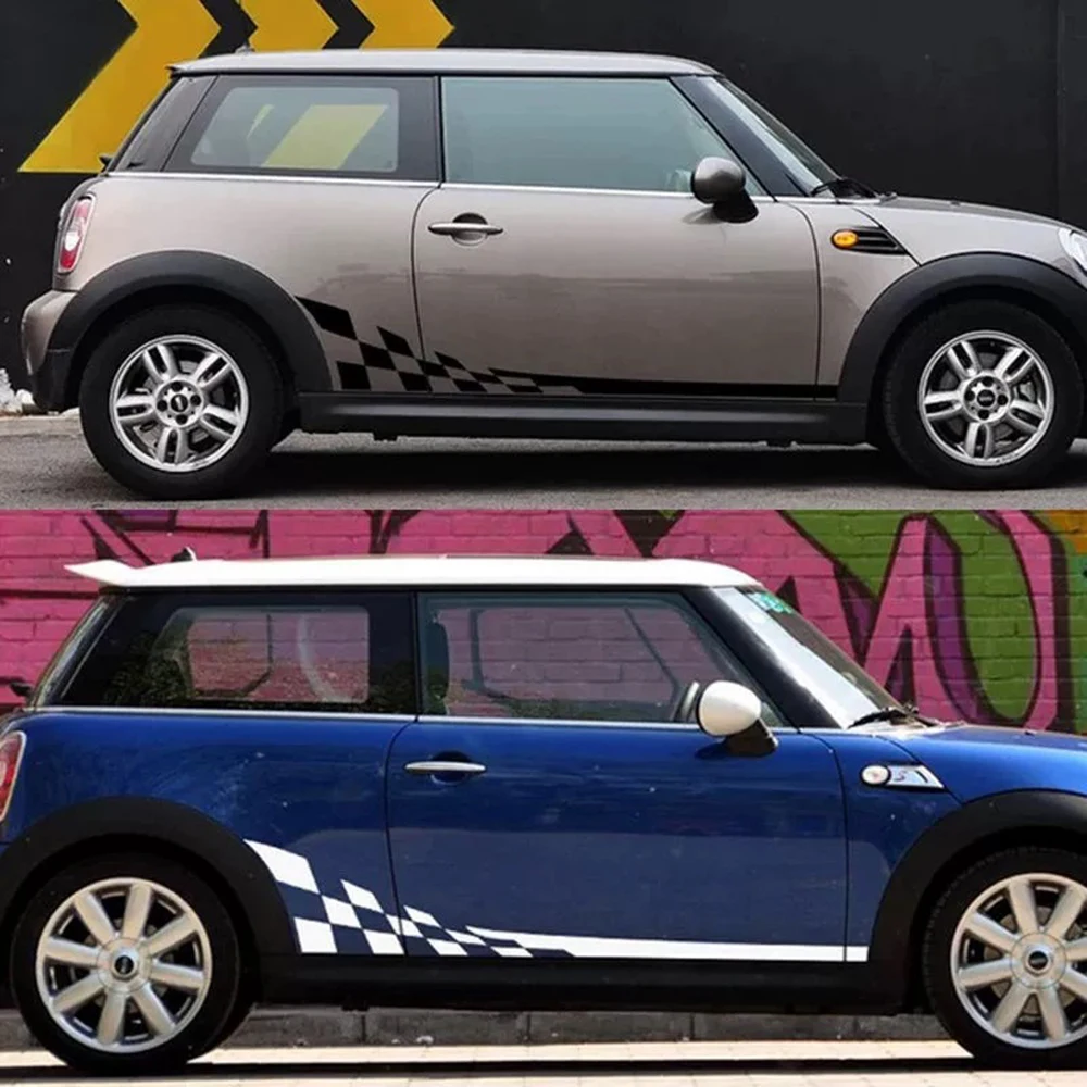 

2pcs/lot Car DIY Both Sides Stickers Racing Stripes Camouflage Door Side Skirt Stripes Stickers Decal Car Tuning Accessories