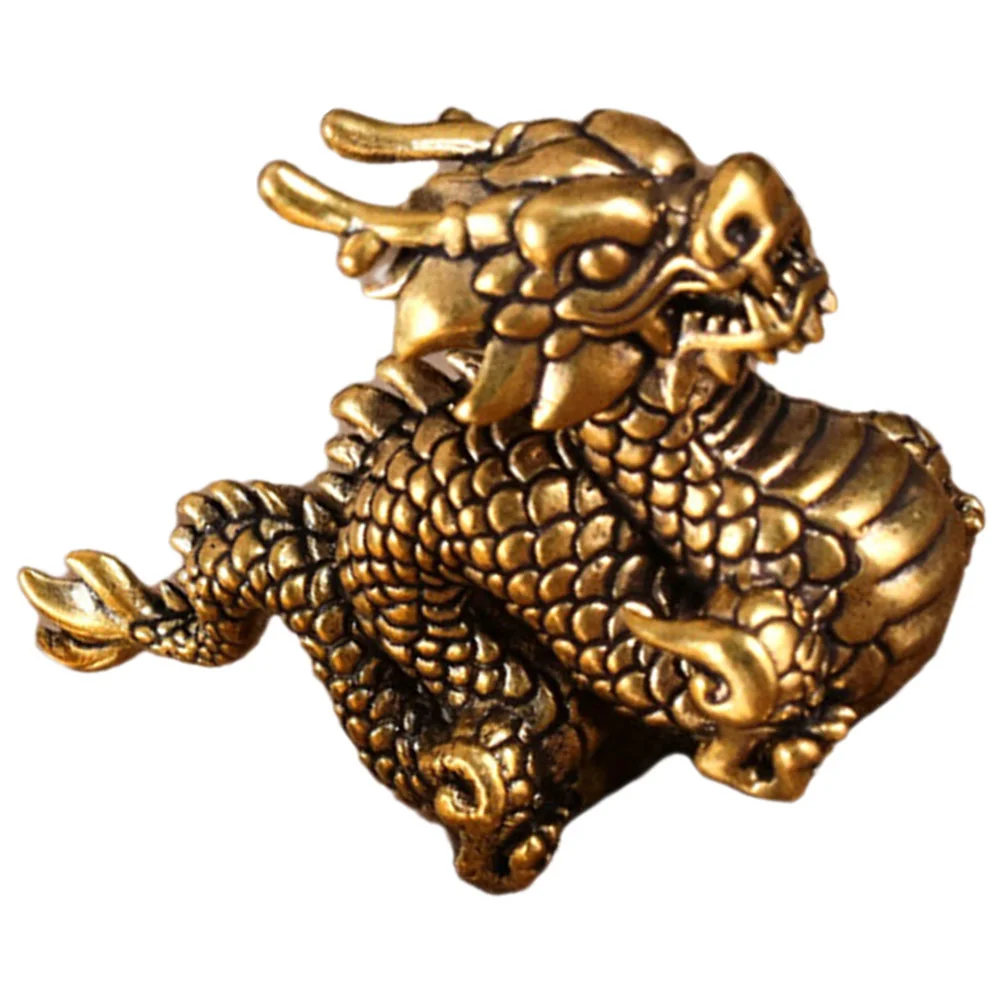 

Home Decor Dragon Figurine Model Zodiac Statue Delicate Brass Decoration Desktop Adornment