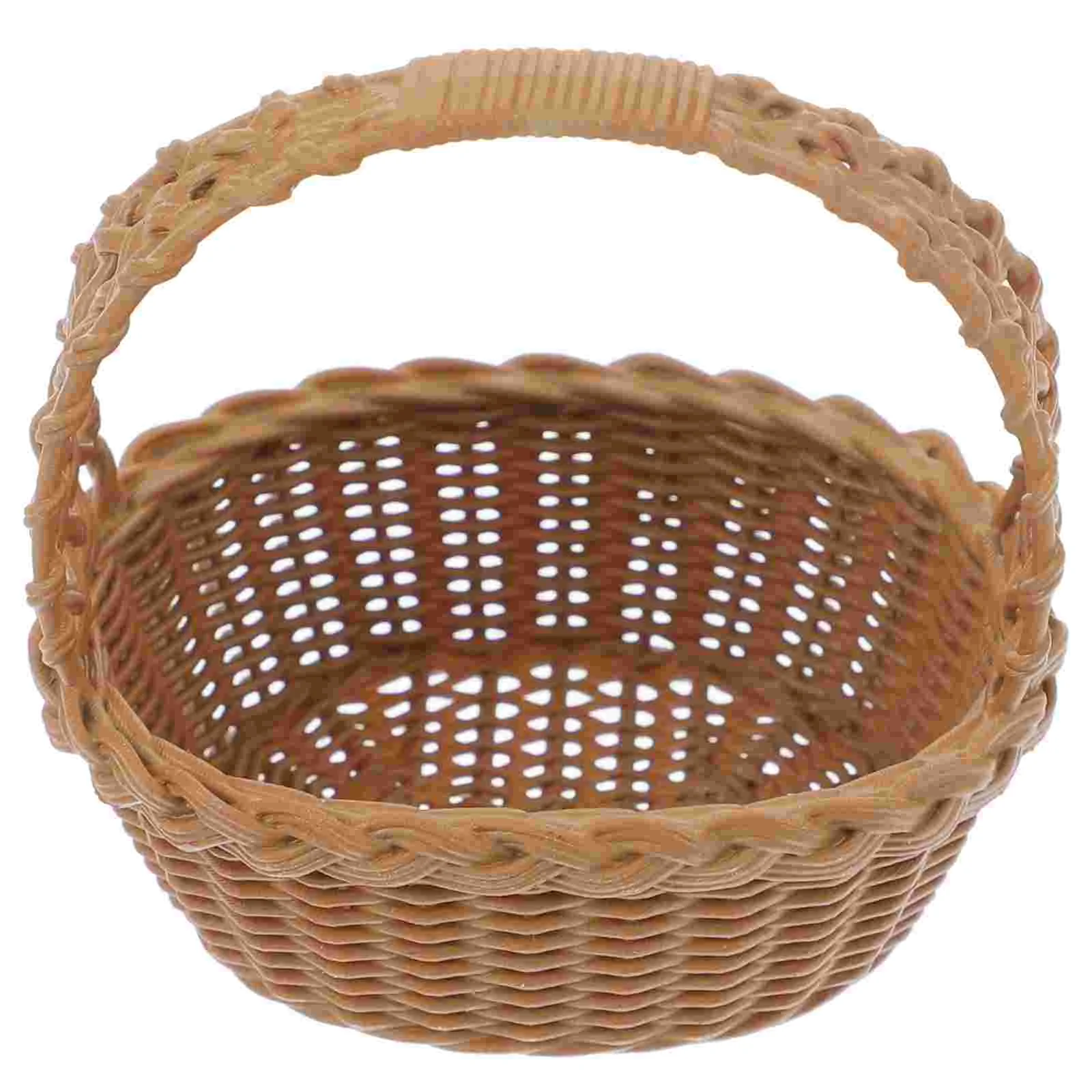 

Миниатюрная корзина из смолы для дома, миниатюрная корзина для еды