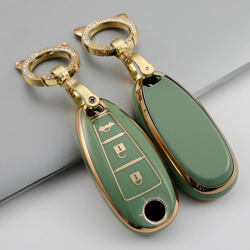 

Soft TPU Car Smart Key Cover Case Bag For Suzuki Baleno Ertiga Ciaz Ignis Kizashi Swift SX4 S-cross Vitars Protector Keychain