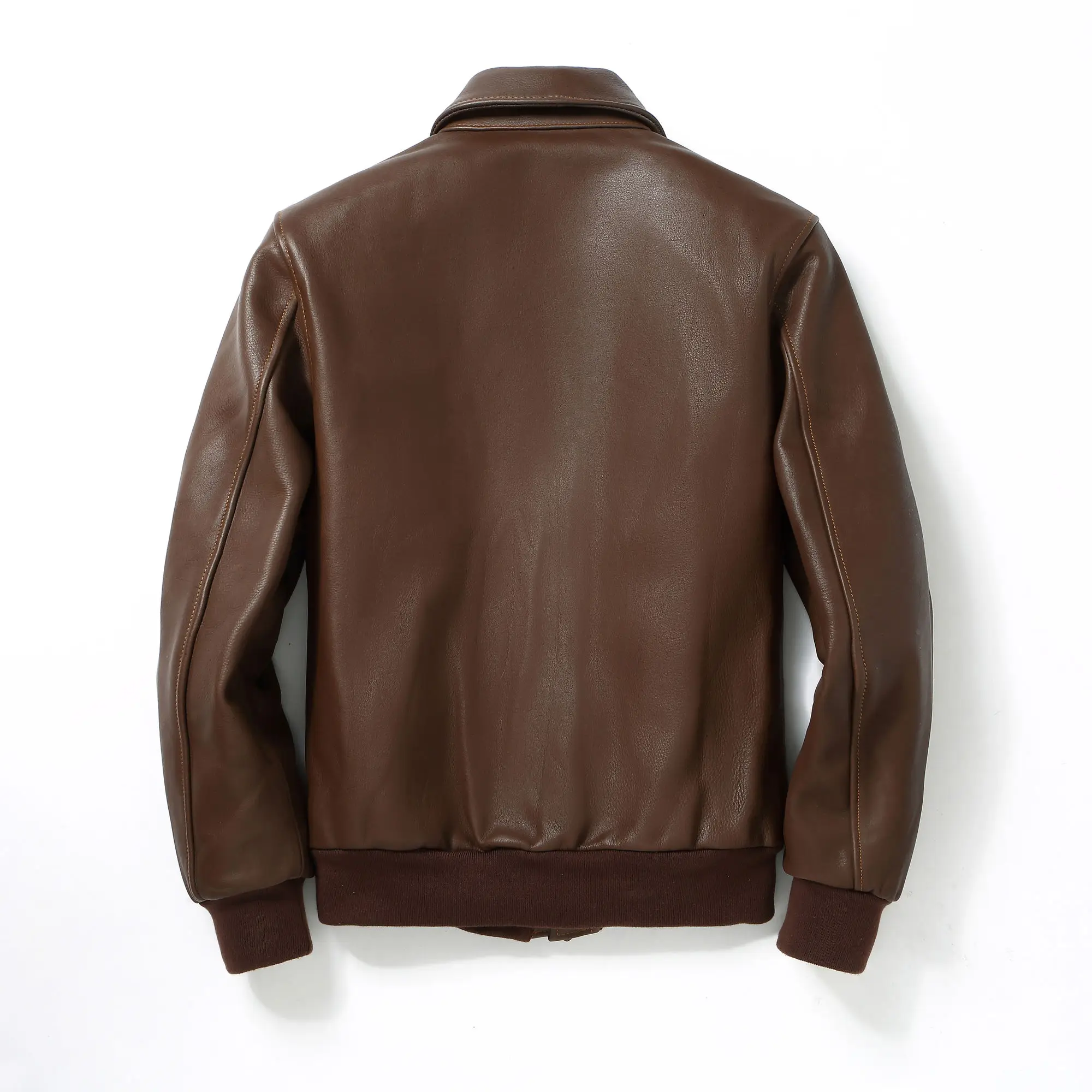 Classical A2 leather jacket men Brown top layer cowhide bomber jacket fashion natural cowhide Winter Coat