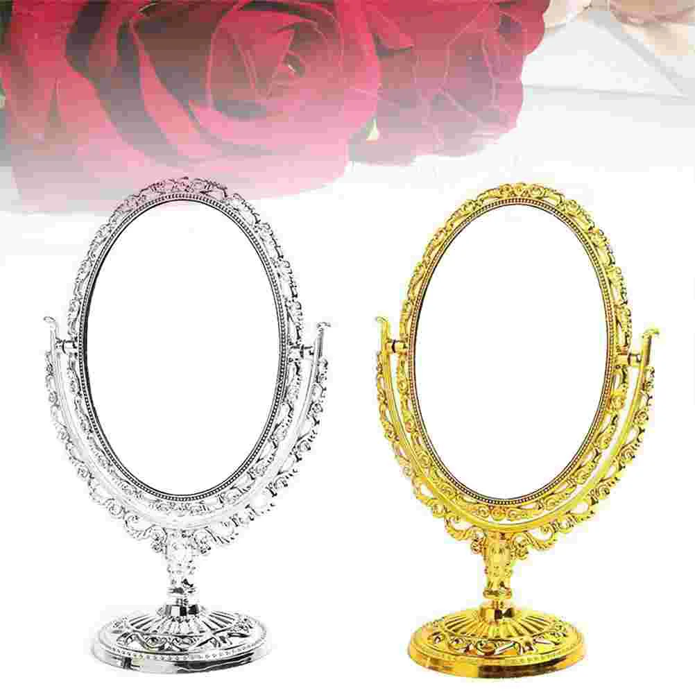 

Косметическое зеркало, увеличительное пластиковое двухстороннее настольное овальное зеркало для ванной, 1 шт.