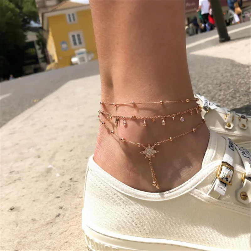 

Simple Multilayer Anklets Bohemia Foot Accessories for Women Summer Beach ankle