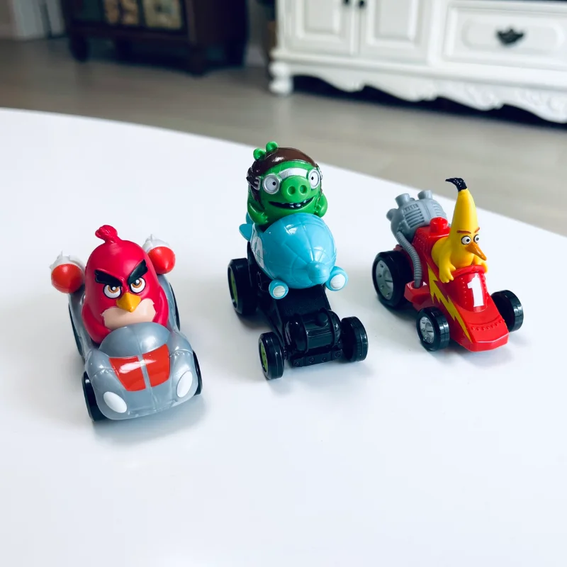 

Angrys Colorful Birds Pullback Vehicle Animation Peripheral Products Doll Collection Model Toy Car