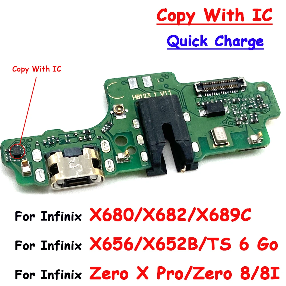 

New USB Charging Connector Board Port Dock Flex Cable With Micro For Infinix X680 X688 X689C Note 7 Lite X656 S5 Lite Zero X Pro