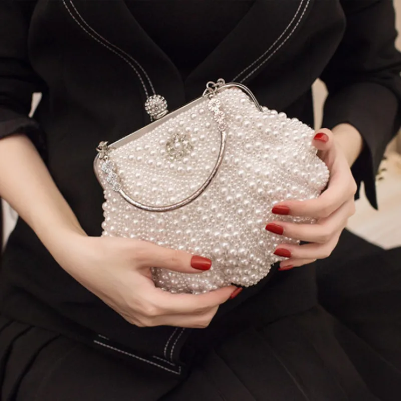 

Fashion Evening clutch Bag Purses and handbag luxury Designer Shoulder Bag Pearl Purse female banquet bag party bag Women's bag