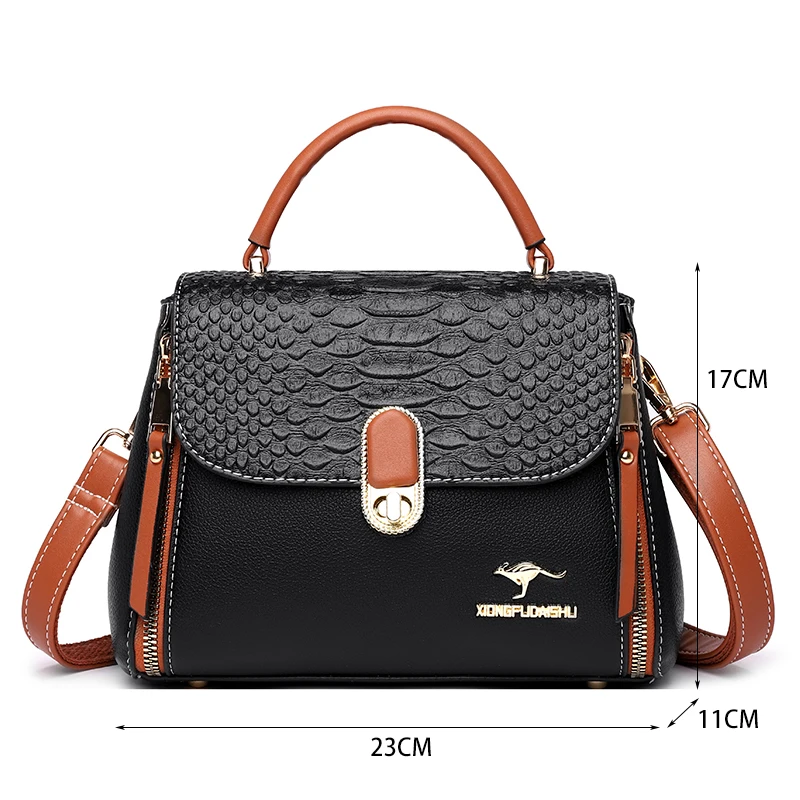 Fashion Crocodile Pattern Handbag Purse Women Famous Brand Shoulder Bag Female Elegant Ladies Leather Crossbody Messenger Bags