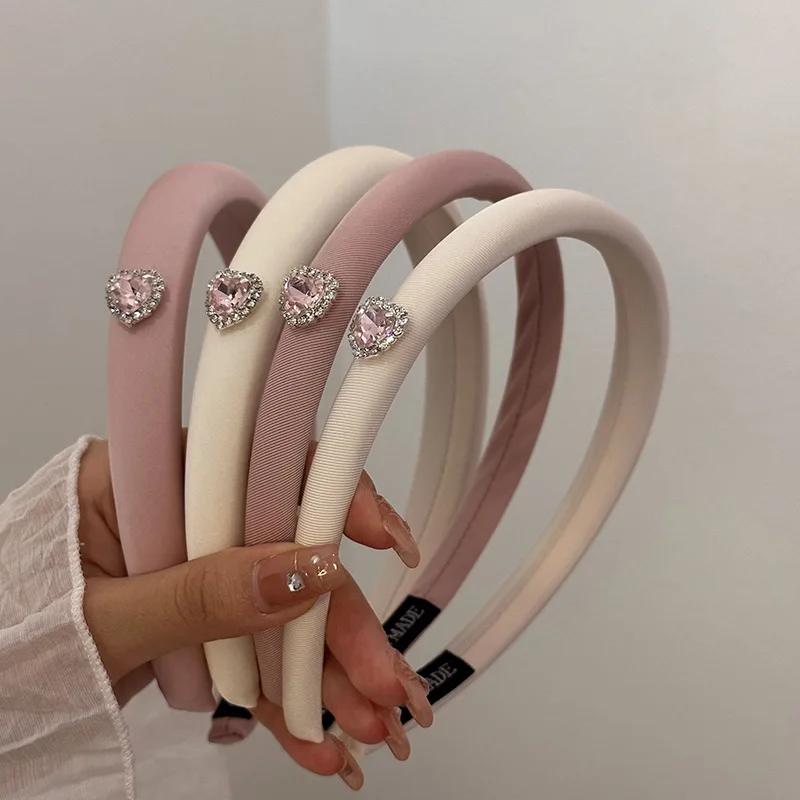 

2023 Women New Rhinestone Pink Hair Hoop Simple hairbands