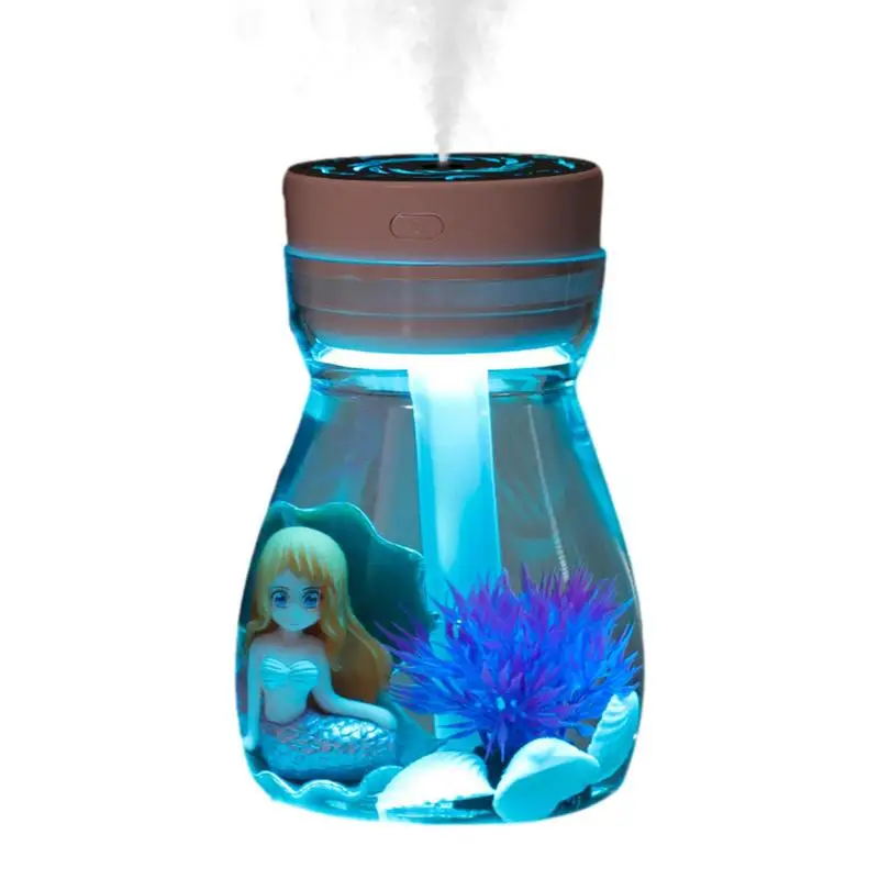

Mini Portable Mist Humidifier Transparent Micro-landscape Air Humidifier Spray Air Purifier Diffuser With LED Lights For Home