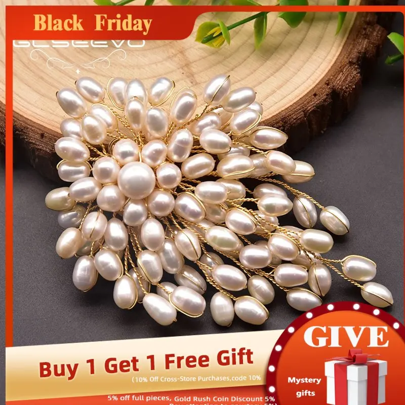 

Женская Брошь с натуральным пресноводным жемчугом