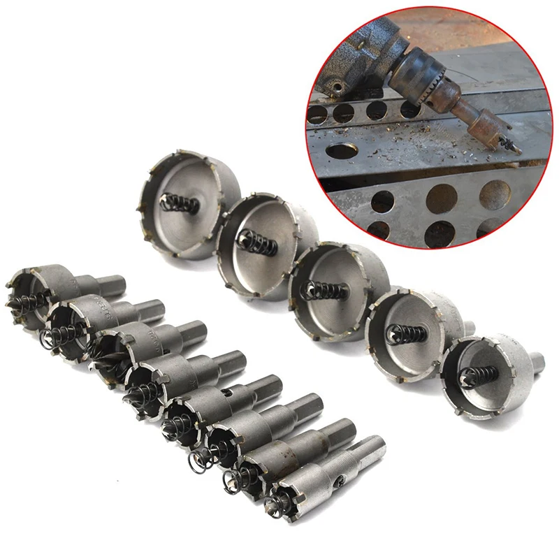 13pcs 16~53mm HSS Hole Saw Set Tungsten Carbide Tip TCT Core Drill Bit Hole Saw for Metal Stainless Steel Cutter Hole Openner