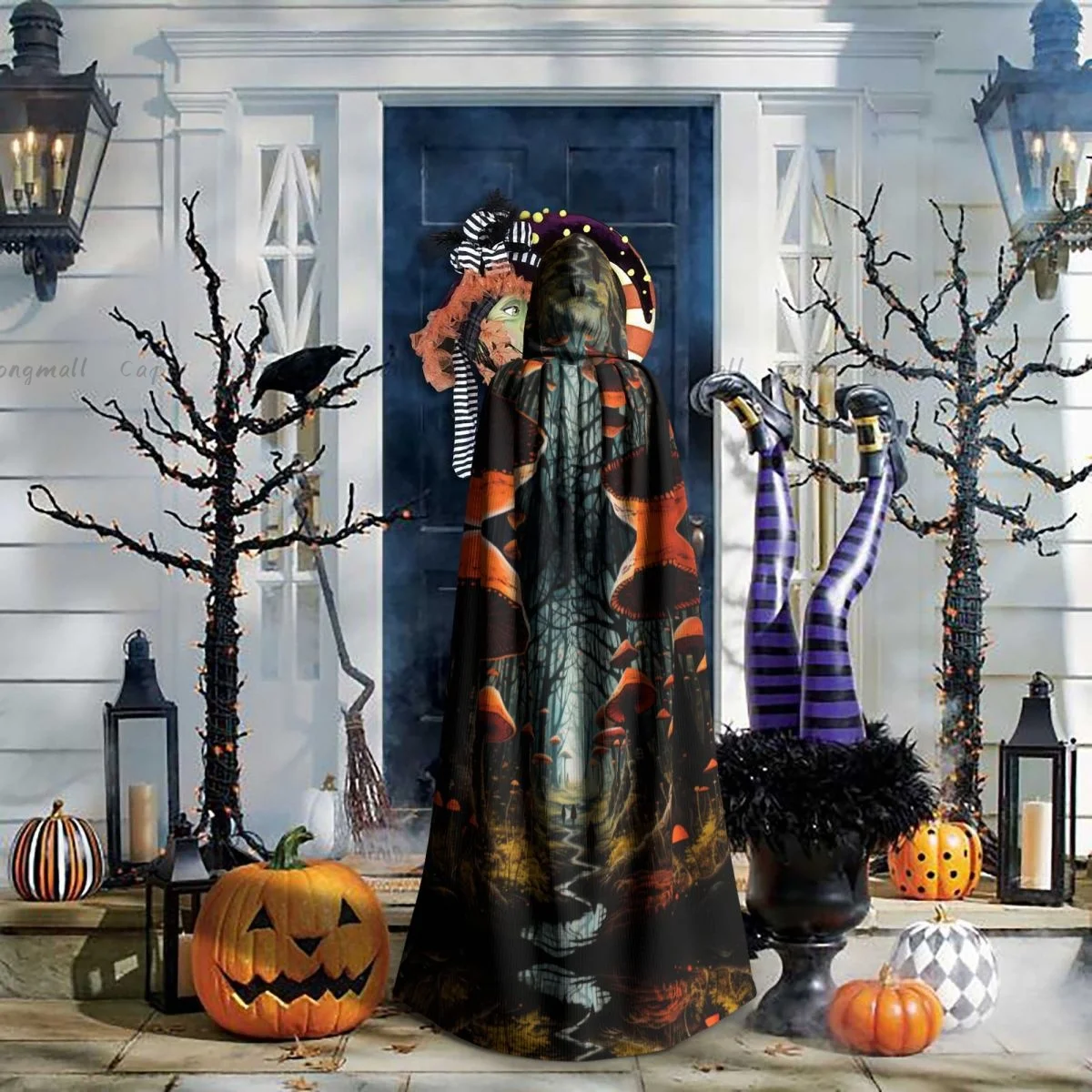 Плащ ведьмы грибы лесные рощи костюм для косплея на Хэллоуин унисекс стиль ретро