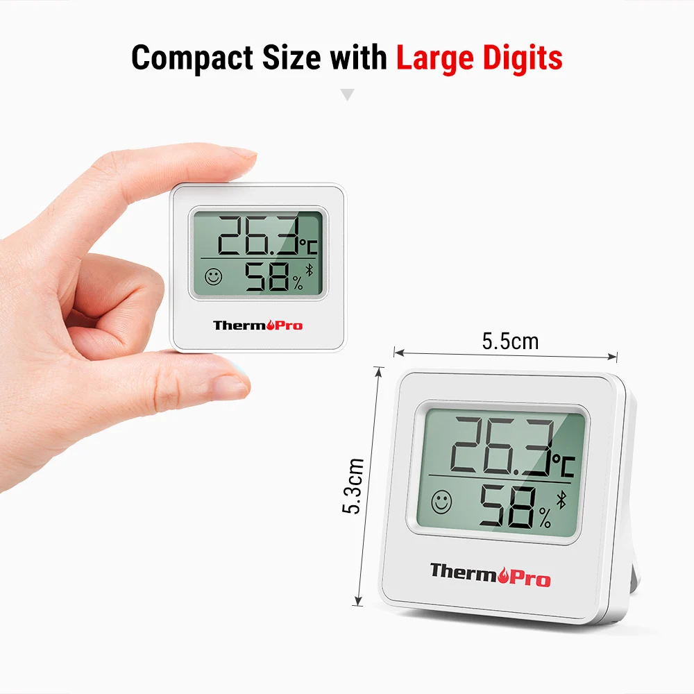 ThermoPro TP357 Digital Bluetooth-connected Phone App Wireless 80m Weather Station Thermometer Hygrometer For Home Indoor images - 6