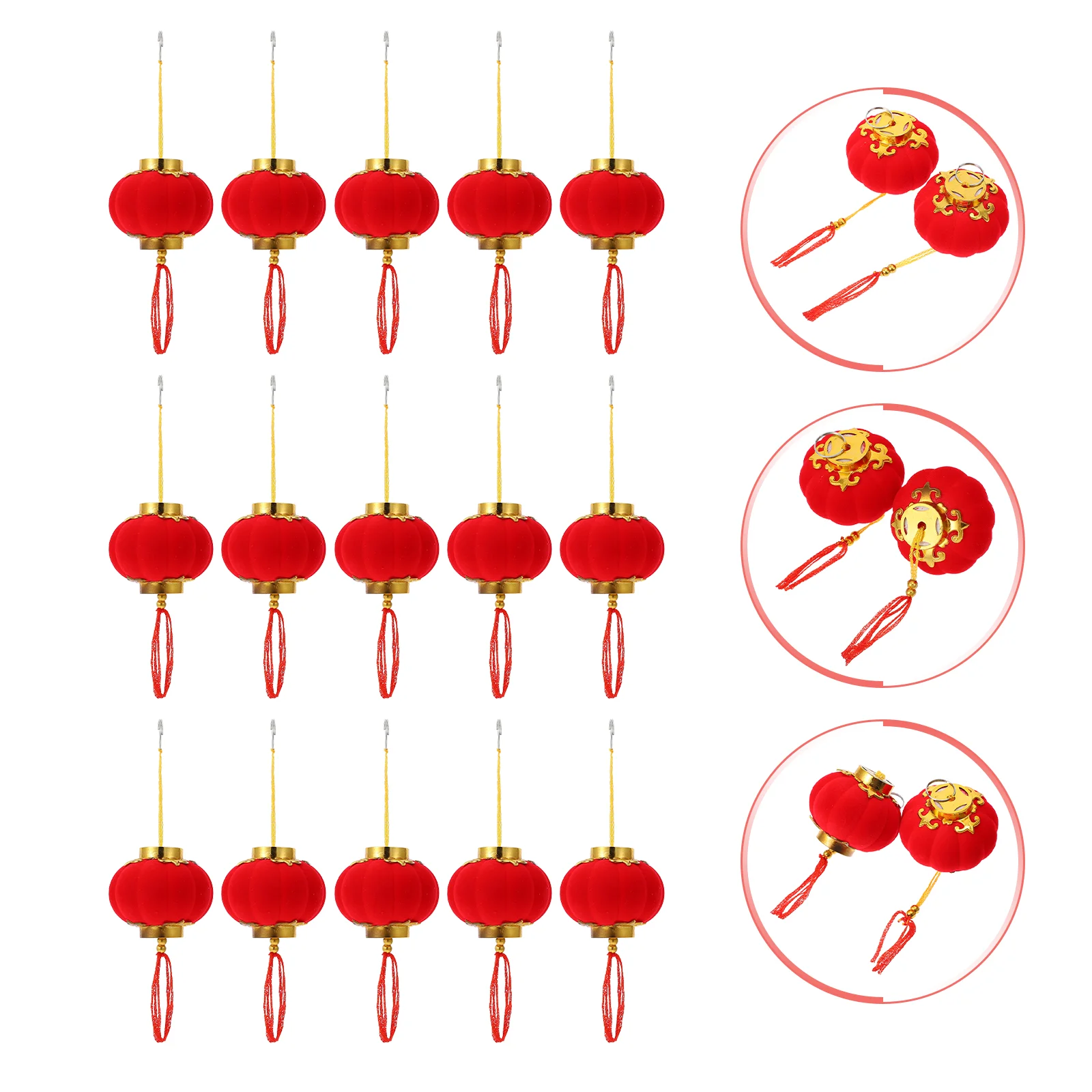 

Lanterns Chinese Lantern Red New Year Festival Hangingspring Tree Flocking Decor Paper Pendant Wedding Party Decoration Mini