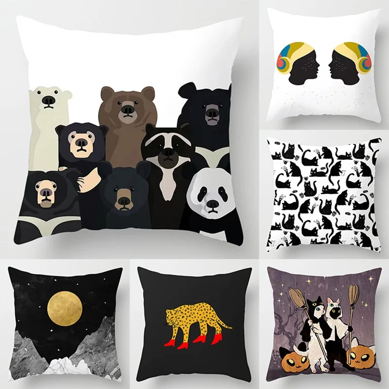 

Eight funny brown bear series pillow gifts home office decoration pillow bedroom sofa car cushion cover (45cm * 45cm)