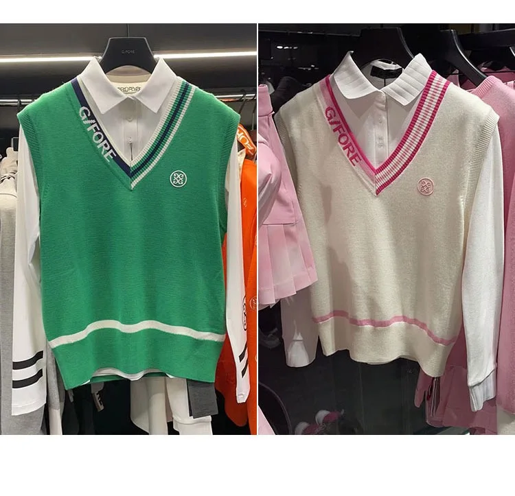 New spring/summer  golf cashmere knit vest is specially designed for women's couples sweaters, the same design of golf vest