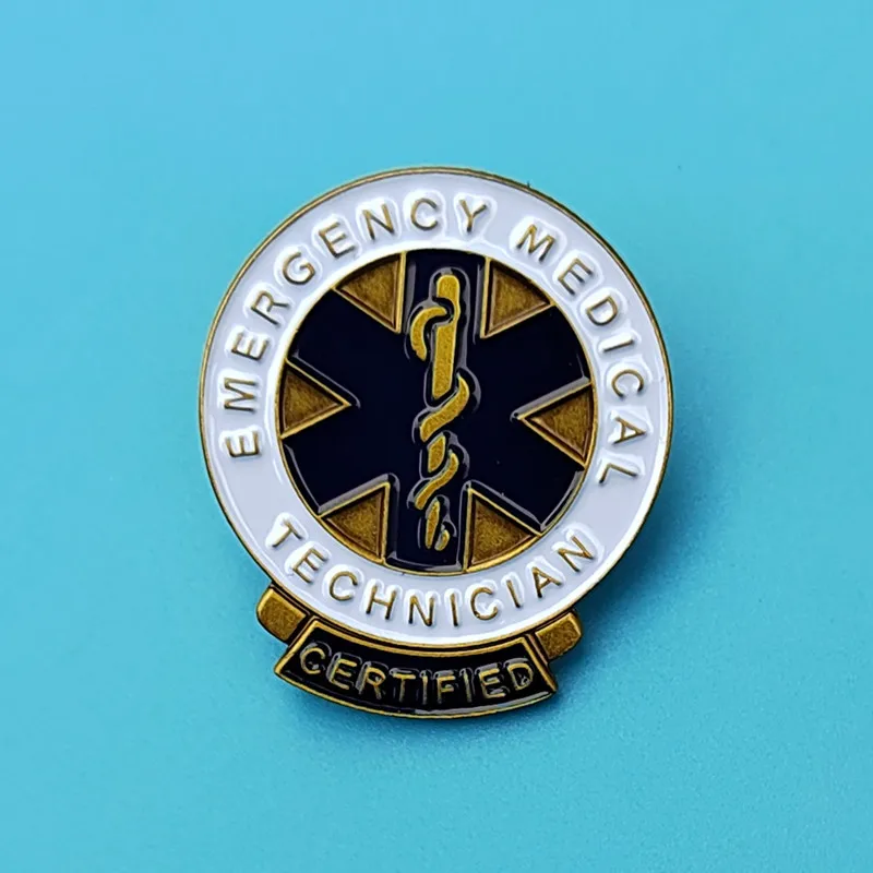 

XM-funny Emergency medical technician badge blue star of life metal badge fashion pin accessories