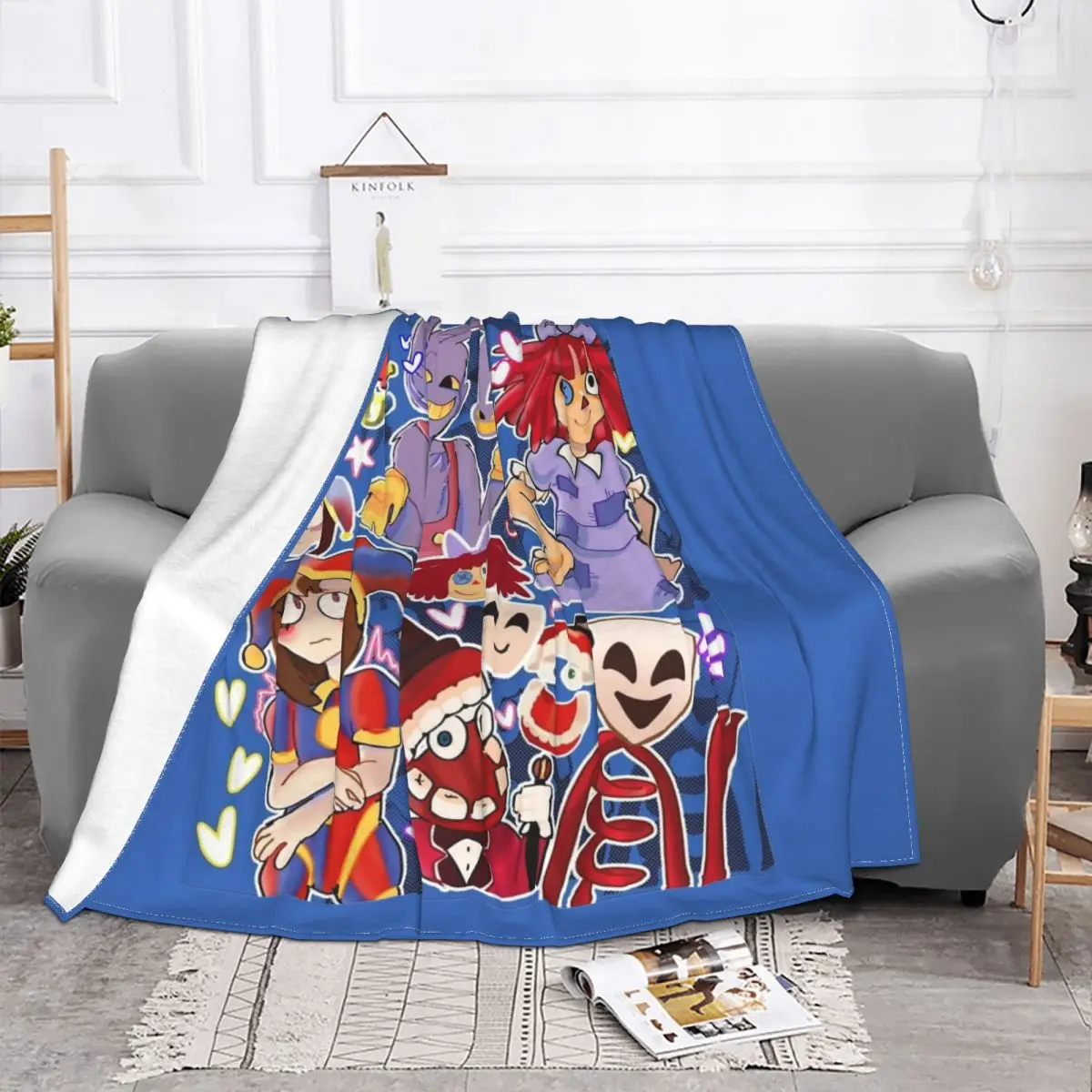 Удивительное цифровое цирковое флисовое одеяло Pomni Tadc для дома спальни легкий