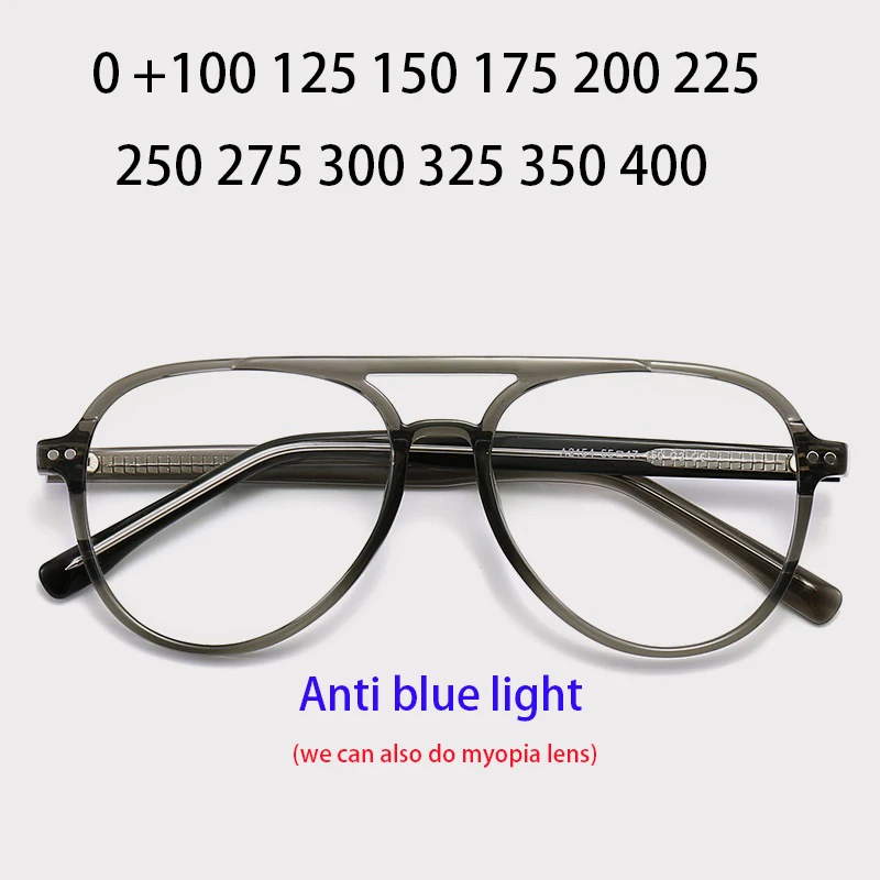 

Zerosun Aviation Reading Glasses Male Women Anti Blue Light +100 125 150 175 200 225 250 275 300 325 TR90 Ultralight Spectacles