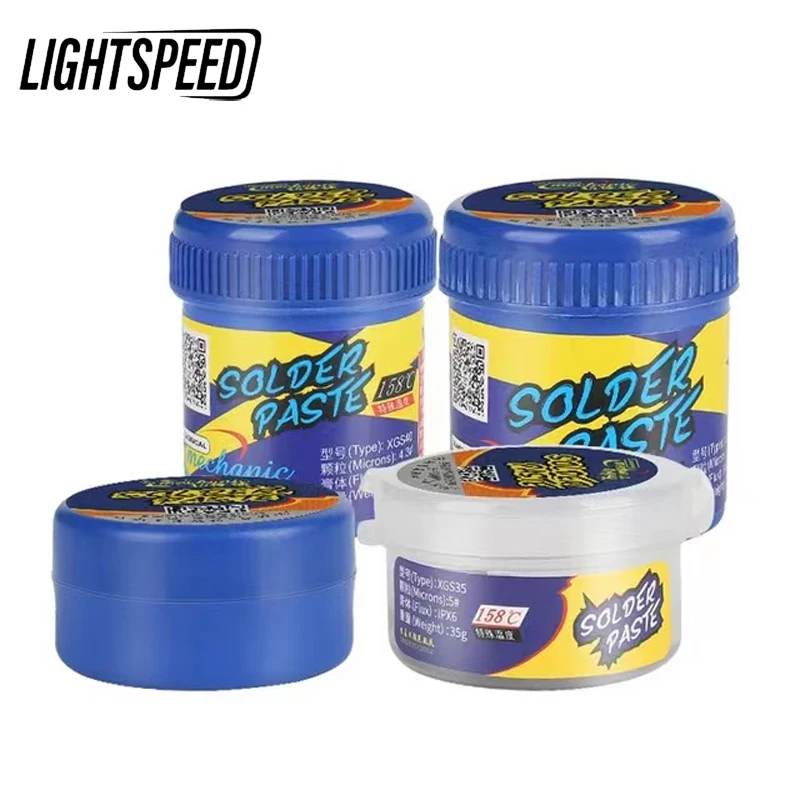 

MECHANIC XGS20 35 40 60 Lead-Free BGA Solder Flux Paste Soldering Tin Low-temperature 158 Degrees No-Clean for Phone Welding