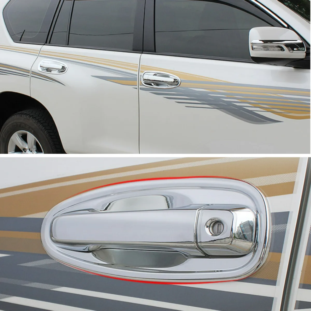 

Для Toyota Land Cruiser Prado FJ150 150 2010-2019 2020 Автомобильная боковая дверная ручка чаша декоративная наклейка Накладка аксессуары для стайлинга