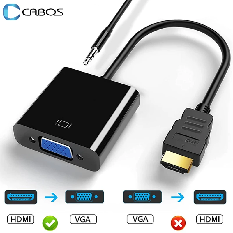 

HDMI-compatible to VGA Converter Cable 1080P Digital to Analog Adapter HD to VGA For PS3 PS4 PS5 Laptop TV Box to Projector HDTV