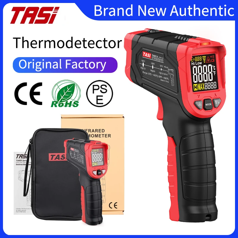 TASI TA601A/B/C Digital Infrared Thermometer Laser Positioning Temperature Meter VA Color LCD Light Alarm Non-Contact Termometro
TASI TA601A/B/C Digital Infrared Thermometer Laser Positioning Temperature Meter VA Color LCD Light Alarm Non-Contact Termometro