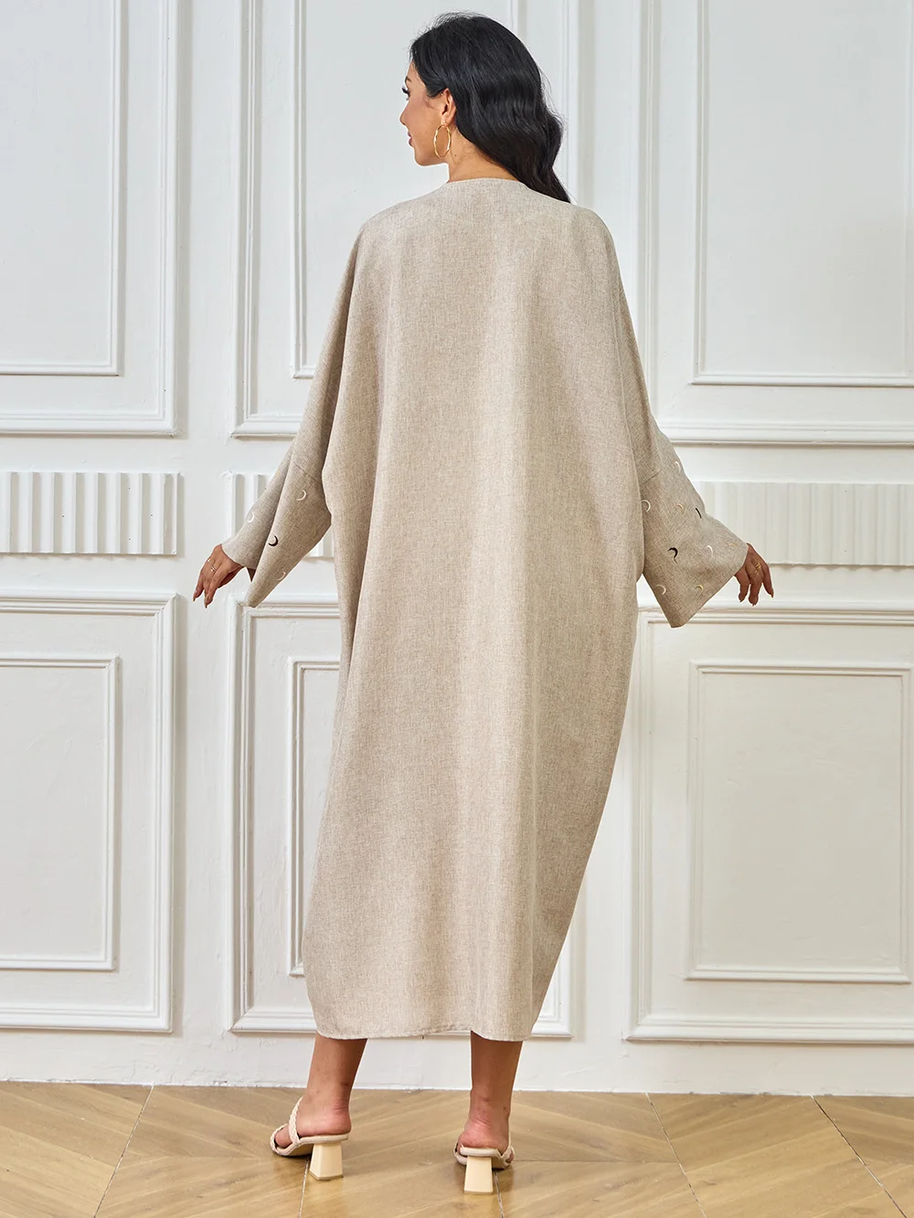 Ид Розовое кимоно Луна Абая Дубай Турция Ислам Мусульманское скромное платье