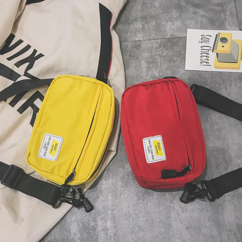 Unisex Crossbody Bags Oxford Cloth Diagonal Shoulder Bags Black Satchels New Leisure Trend Square Sling Handbags for Girls