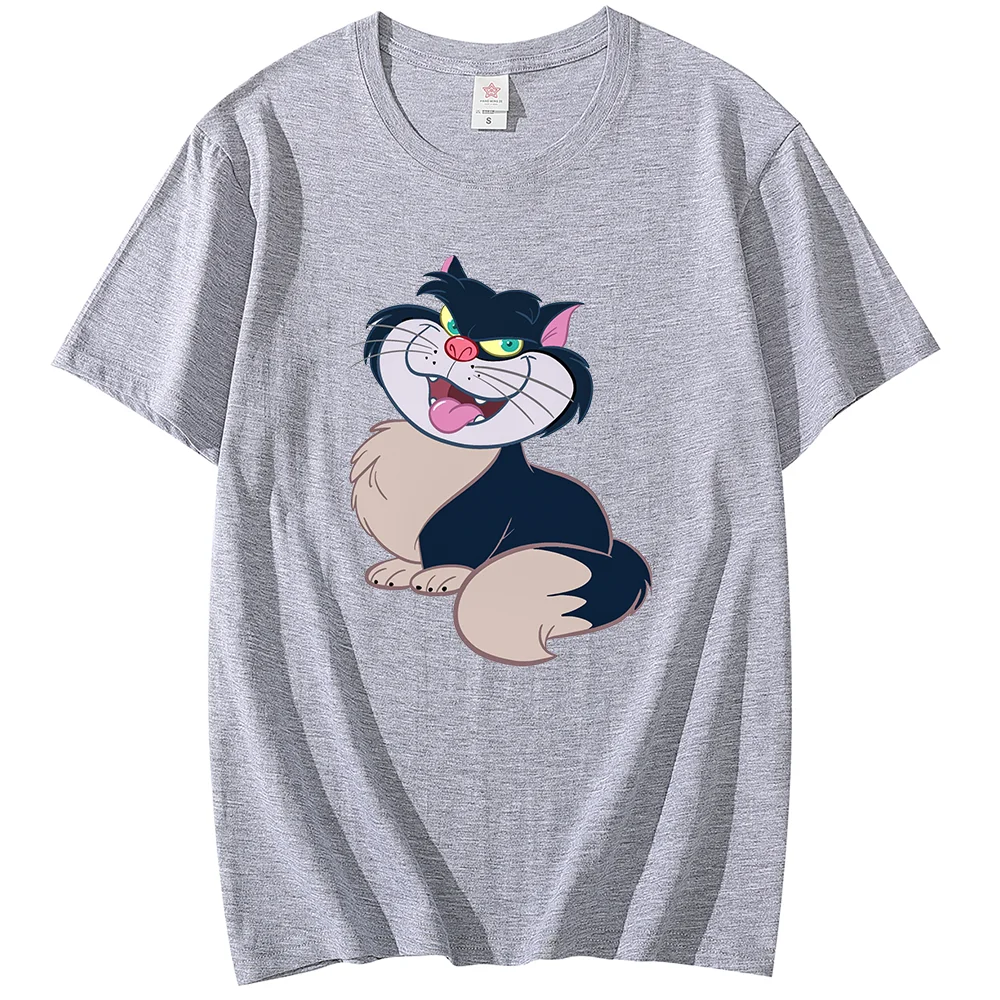 Популярная Футболка с принтом кота Золушки из Диснея мужская и женская футболка