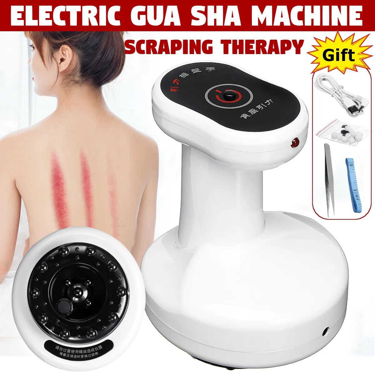 

Electric Gua Sha Massager Natural Stone Needle GuaSha Scraping Back Neck Face Massage Relax Muscles Skin Lift Care Spa