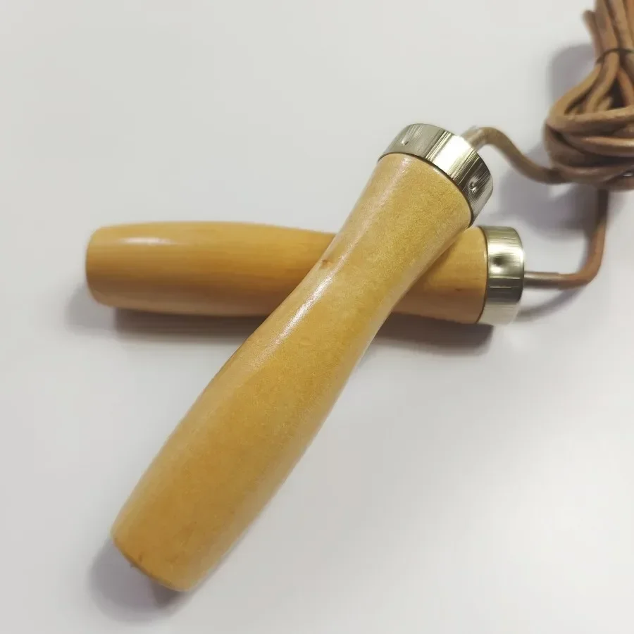 Профессиональная Спортивная Скакалка кожаная с деревянной ручкой оборудование