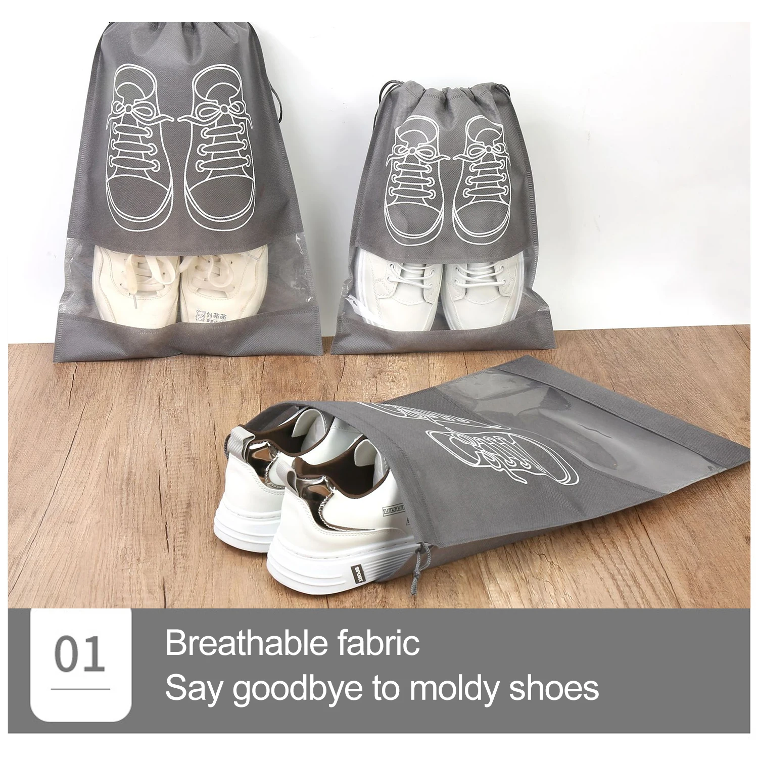 

Shoes Storage Bag Closet Organizer Non-woven Travel Portable Bag Waterproof Pocket Clothing Classified Hanging Bag