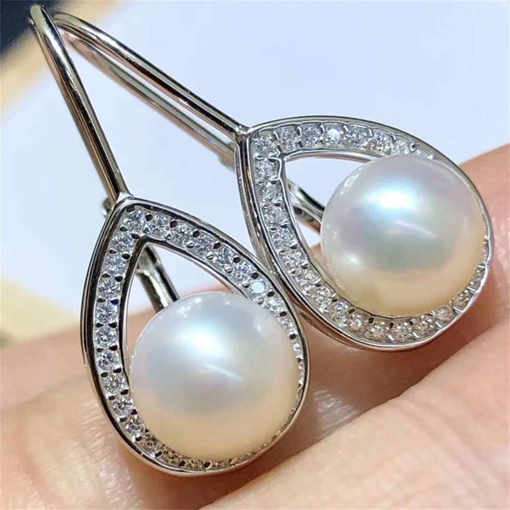 

DIY Pearl Accessories S925 Sterling Silver Pendant Empty Set Gorgeous Jade Necklace Pendant Fit 7-8mm Beads