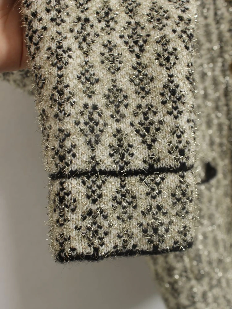 Винтажный вязаный кардиган EOS France новинка 2022 узкий прямой короткий жакет с