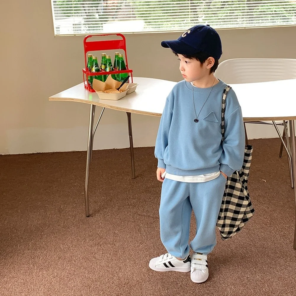 Children's Clothing 2022 Spring Autumn New Fashion Children's Sweater Leisure Set Boys' Sports Clothes Cotton Two-piece Set