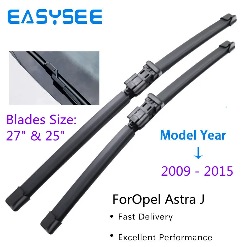 

EASYSEE Windscreen Wiper Blades for Opel / Vauxhall Astra J 27"&25" Fit Push Button Arms 2009 2010 2011 2012 2013 2014 201