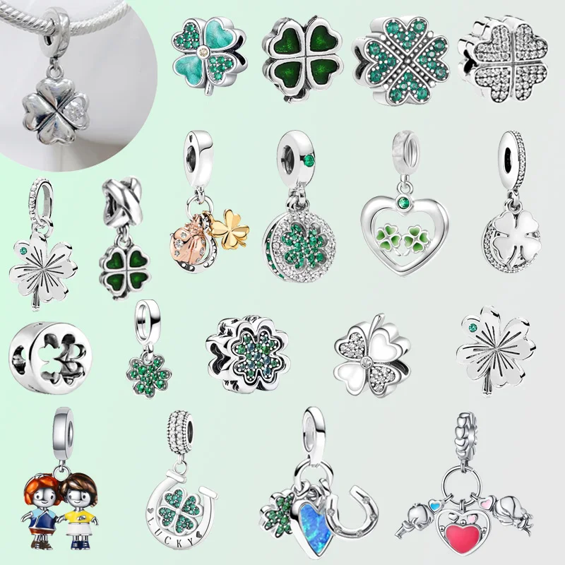 Лидер продаж зеленые бусины Lucky Clover подвеска для влюбленных и лучших друзей