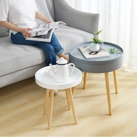 nordic fashion small round coffee table living room bamboo minimalist corner table modern bedroom dining table indoor decor
