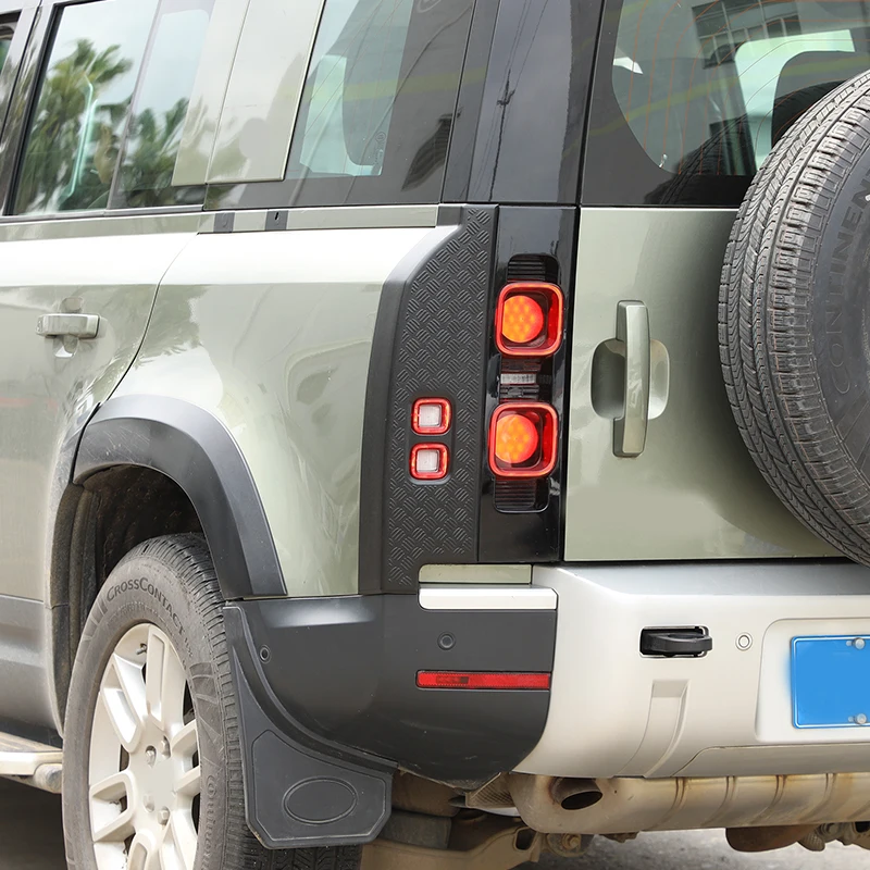 

For Land Rover Defender 110 2020-2023 ABS Bright Black Car Tail Light Indicator Protection Plate Stickers Car Accessories